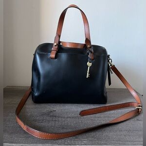 Fossil Women's Rachel Satchel Handbag Shoulder Black